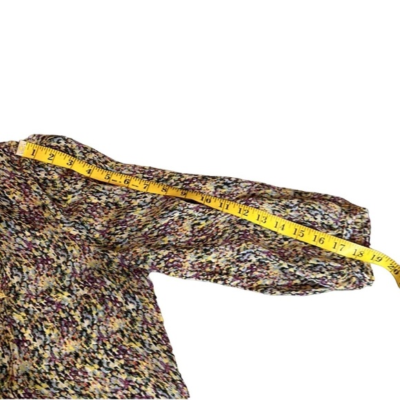 Fei Anthropologie 100% Silk Multicolor Abstract Long Sleeve Button Up  Top Sz 6 - Picture 10 of 12